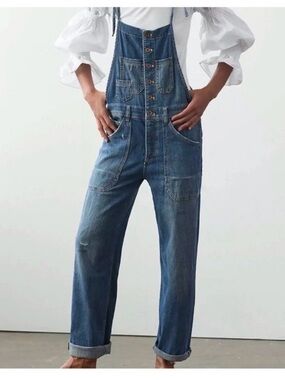Anthropologie Pilcro Painters Denim Overalls Organic Cotton Boho Women’s 29
